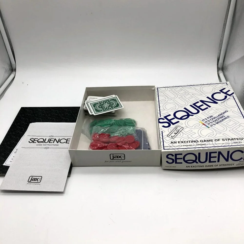 SEQUENCE- Original Game with Folding Board, Cards and Chips‎ by Jax